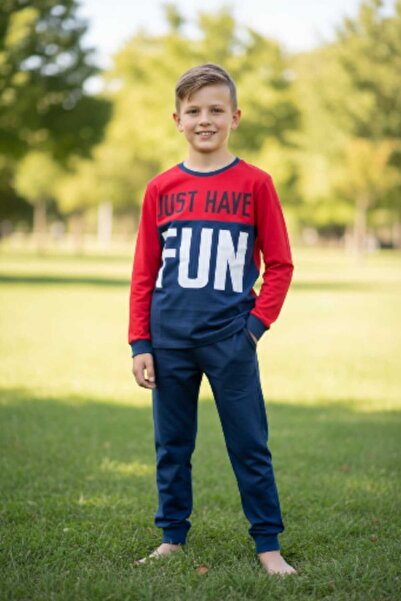 vitmo Tracksuit Set / Sweat Suit for Girls/Boys, Red Top, Navy Blue Bottom