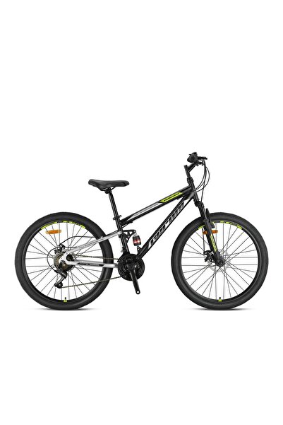 Geroni HUNTER - 24" - MTB - 14.5' - 21 Vites - M.Disc - Mat Siyah-Gri/Yeşil