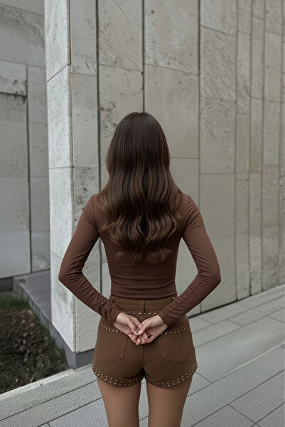 Friday Mood Γυναικείο κορμάκι με λαιμόκοψη καγιάκ