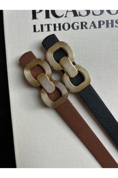 LİA KEMER Pachet de 2 centuri Knack cu model încrucișat pentru femei, cu cata...