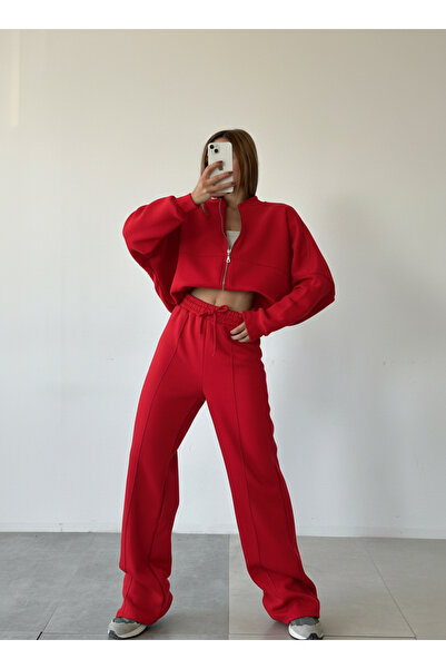 YAKAMEL طقم بدلة رياضية نسائية من 3 قطع مصبوغة