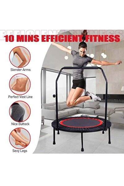 VOGMAX ترامبولين قابل للطي مقاس 40 بوصة مع مقبض إسفنجي قابل للتعديل على 4 مستويات، تمرين هادئ ومستقر