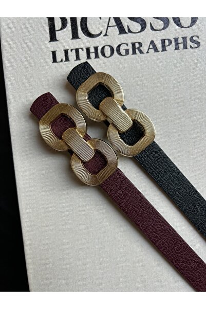 LİA KEMER Pachet de 2 centuri Knack cu model încrucișat pentru femei, cu cata...