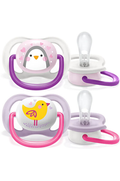 Philips Set suzete Avent Ultra Air Girl 0m+, SCF080/11, mov/roz