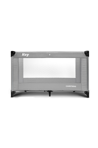 Caretero KEY Grey Travel Cot with Mattress and Carry Bag