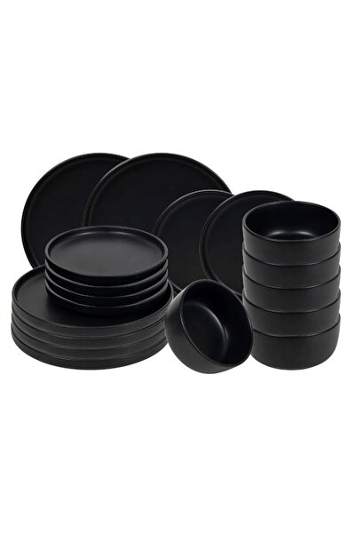 Tavola 18-piece matte black dinner plate set FLAT BLACK
