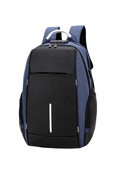 Generic Anti-Theft Backpack Black/Blue Koi