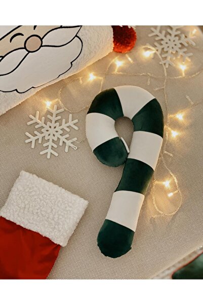 Hestia Home Pernă decorativă din catifea de Anul Nou, verde