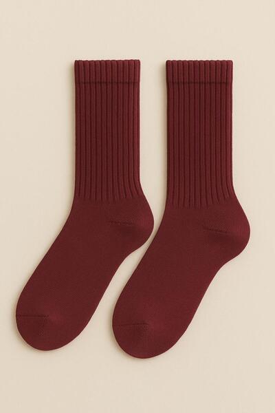 Katia&Bony Unisex Thick Socks Burgundy