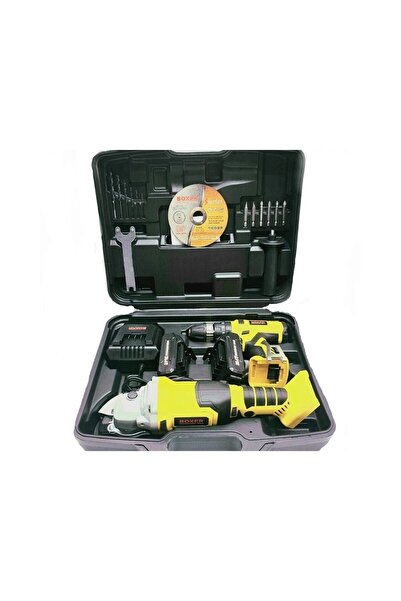 BOXER Set polizor unghiular si masina de gaurit cu acumulatori SR015