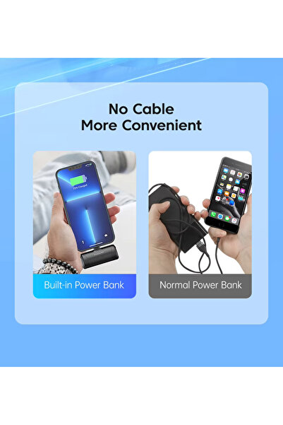 YTC Phone Holder Mini Power Bank for Iphone 5000Mah Portable Charger In & Output External Battery