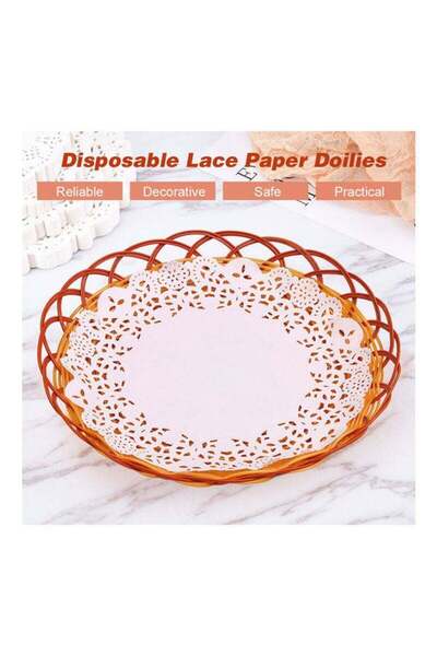 Generic 150-Piece Disposable Decorative Round Paper Set White 13.5x2x13.5cm