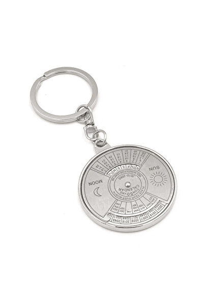 CRM Breloc Calendar Perpetuu 50 de Ani – Metalic, Rotund, Argintiu, Elegant –...