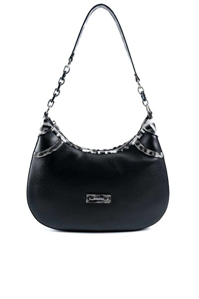 Silver Polo Silver & Polo Leopard Black Sp1255 Women's Shoulder Bag