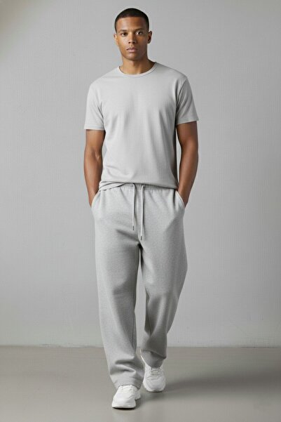 Wkm Denim Baggy Men's 3 Thread Oversized Loose Fit Wide Leg Sweatpants