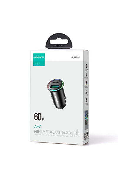 Joyroom Φορτιστής (JR-CCN04) Αυτοκινήτου, Μίνι, 60W, 1xUSB-A, 1xUSB-A, Μεταλλ...