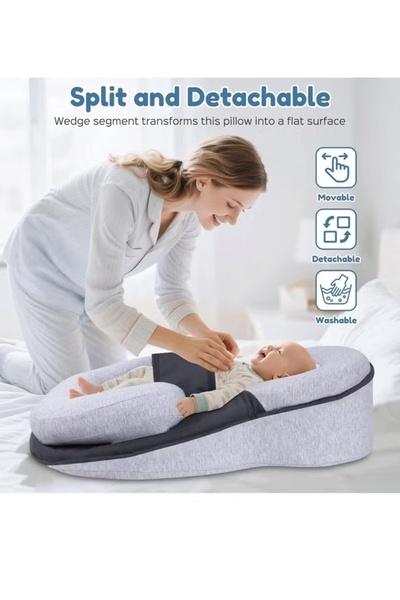 Generic Baby Lounger Pillow Wedge Acid Reflux Breastfeeding Pillow Infant Support Cushion with Safety Strap