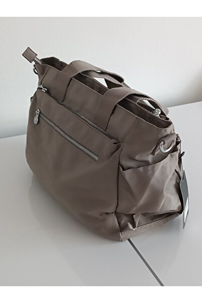 LAgül Aksesuar Kadın Büyük Boy Sand Renk 5 Bölmeli Suya dayanıklı Saten Kumaş...