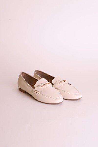 Nazen Giyim Flat sole beige women's shoe pm281-k2330-2y4
