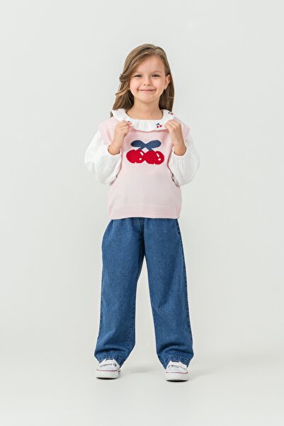 Harika KIDS Girl's Knitwear Sweater-Shirt-Denim Pants 3-Piece Set