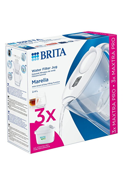 BRITA Starter pack cana filtranta Marella, 2,4L, alba + 3 filtre Maxtra PRO