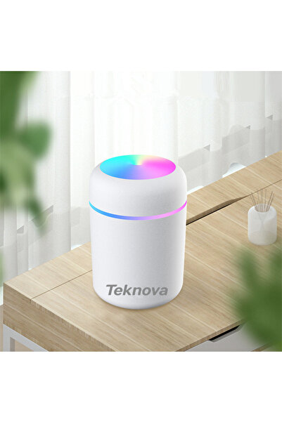 Teknova Umidificator cu aromaterapie si lampa nocturna, LED, 300ml, multicolo...