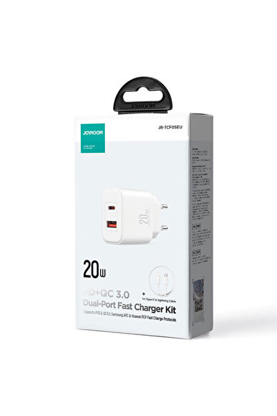 Joyroom Incarcator (JR-TCF05) Retea + Cablu Lightning, 20W, 1xUSB-C, 1xUSB-A,...