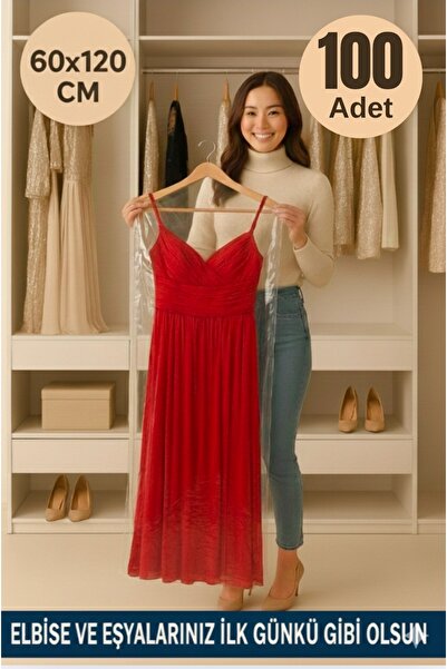 erfa plastik ambalaj 1984'den beri 60x120 cm 100 Adet Askılı Elbise Poşeti Şeffaf Naylon Kılıf Ceket Kazak Takım Koruma Poşeti