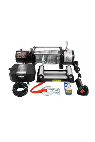 VERKE Troliu electric 12 V 130 A , tragere maxima 12000 l, capacitate ridicare 5440 Kg, lungime calbu 24