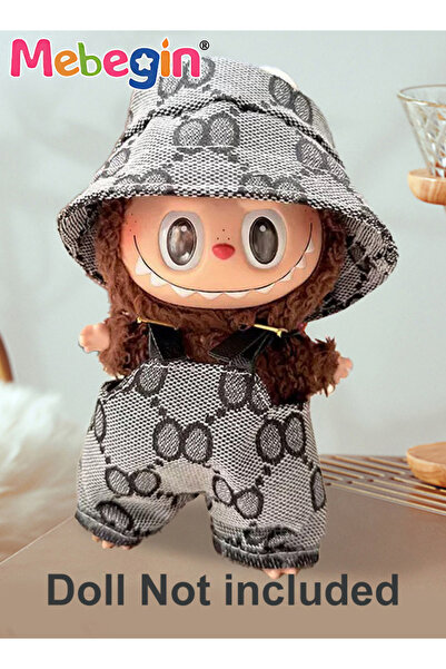 MEBEGIN Labubu Clothes,Overalls for Doll (NO Doll), Hat Overalls Set for 17cm...