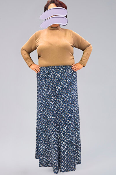 BNZ TEKSTİL Pieced Long Prayer Skirt, Viscose Crinkle 8 Piece Long Women's Skirt