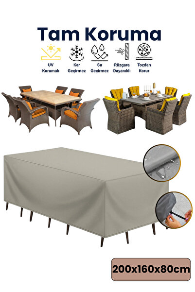 dokaca غطاء حماية للأثاث الخارجي باللون الرمادي مقاس 200x160x80، غطاء للأثاث ...
