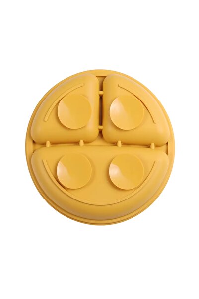 NO BRAND Silicone Baby Plate and Fork Set with Suction Cup - Mustard Yellow, BPA Free