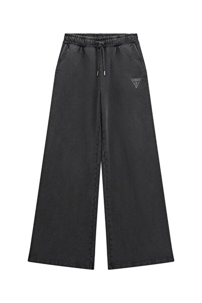 Guess Yüksek Bel Rahat Siyah Kadın Pantolon GO VINTAGE TRIANGLE - ORGANIC COTT