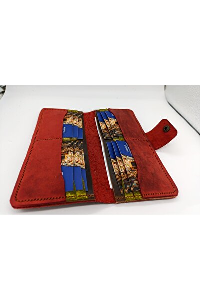 Mahfuz Cutting to Stitching All Handmade Real Leather Wallet 12 Cards 2 Large Space(19.4Cm*8.5Cm) Nlu100