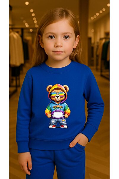 playwear Dječji set majica sa šarenim medvedom, za devojčice i dečake, okrugl...
