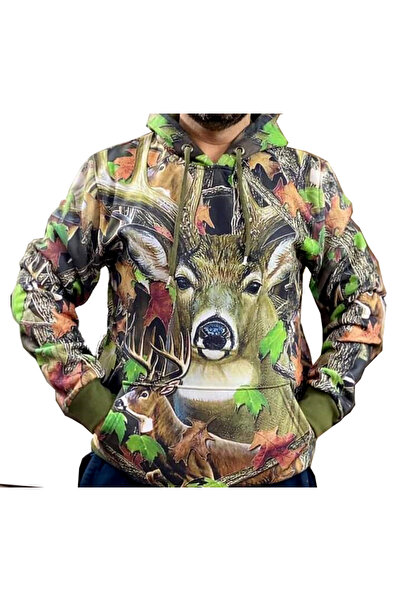 HT Outdoor Our Deer-Patterned Fleece Model.