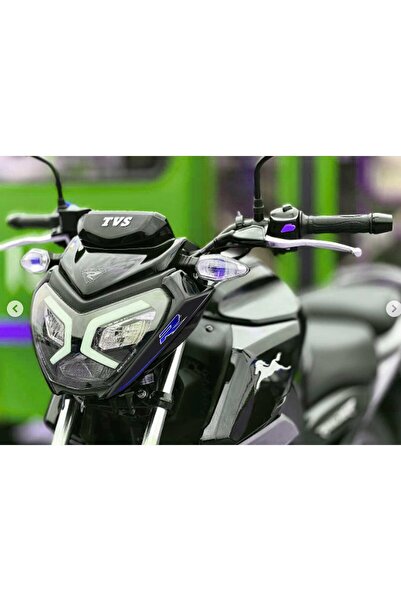 Redline Grafik TVS Raider Far üstü Kafa Grenaj Sticker Set Siyah Mavi Tasarım...