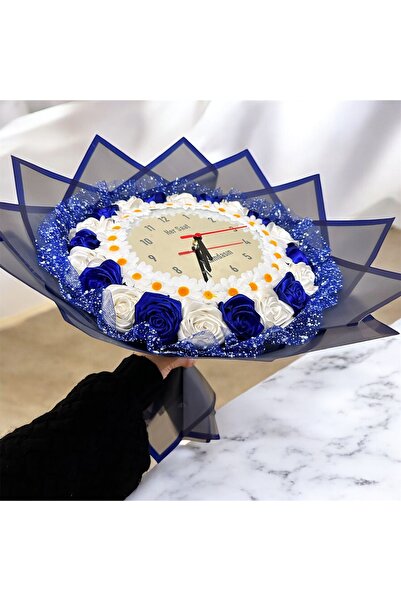 Çiçek Saat aynalı gül buketi