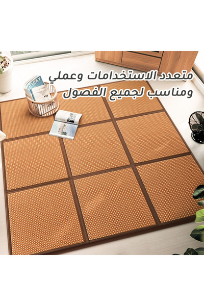 CozyhomeVIP Natural Coconut Fiber Floor Mat Interlocking Tatami Style, Breathable Regulating with Refined Edging