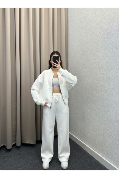 YAKAMEL Women's Bomber Cardigan Tracksuit Set