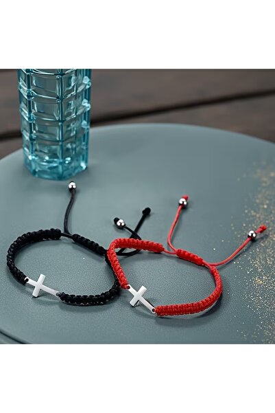 Feronnucci سوار مزدوج عتيق بتفاصيل صليب بلونين H08