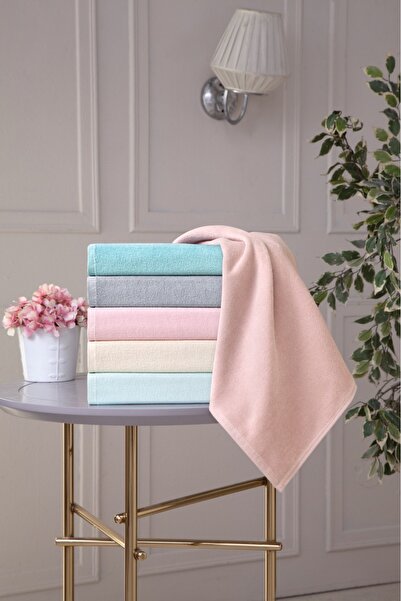 Fiesta Tekstil منشفة إيبونج مخملية مسطحة مقاس 50×90 سم، عبوة من 6 قطع