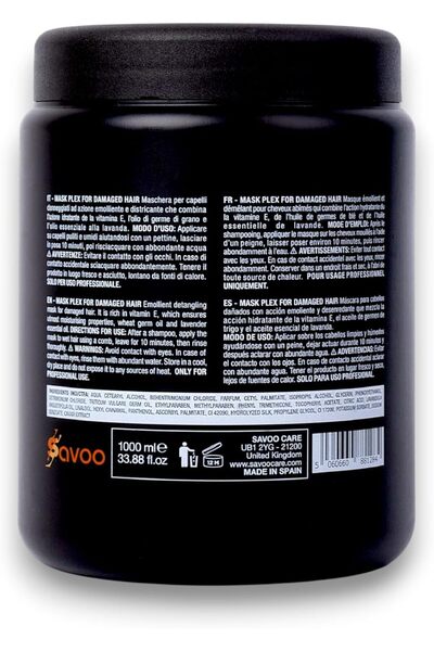SAVOO Hair Mask for Damaged Hair 1000ml — Caviar Extract & Silk Proteins