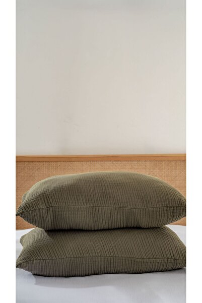 MYLASA HOME غطاء وسادة من الموسلين - قطن موسلين فائق النعومة مكون من 4 طبقات ...