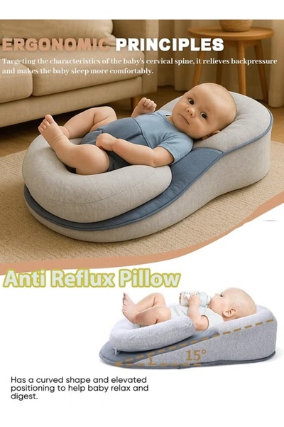 Generic Baby Lounger Pillow Wedge Acid Reflux Breastfeeding Pillow Infant Support Cushion with Safety Strap