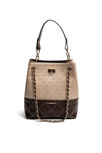 Silver Polo SP1262 Kadın Omuz Çantası Logolu Nut-Kahve