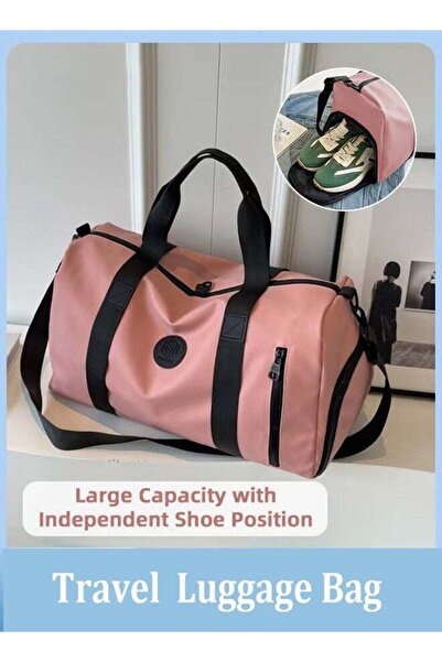 Arabest Lightweight Portable Duffle Bag for Women Large Capacity Solid Color Versatile Luggage Zipper Bag