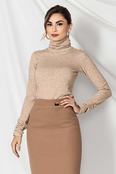 Pretty Girl Top cu guler înalt și mâneci lungi