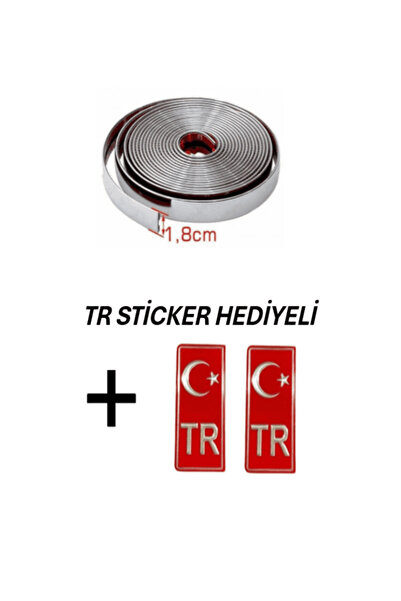 Tiger Marketing Her Araca Uyumlu Yapışkanlı Nikelaj Şerit Bant Çıta 18mm 5 Me...
